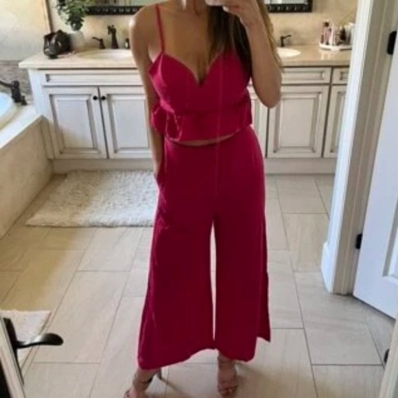 2 Piece Hot Pink Cami Top and Pant set - Picture 6 of 7